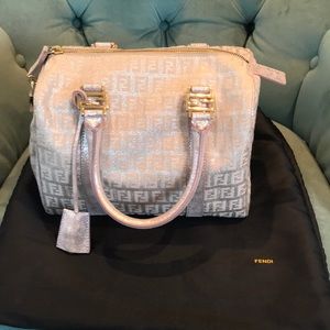 Fendi Metallic Small Boston Bag
